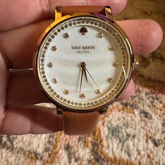 Kate Spade Monterey Mother of Pearl Dial Brown Leather Band Ladies Watch KSW1050 - Picture 2 of 8